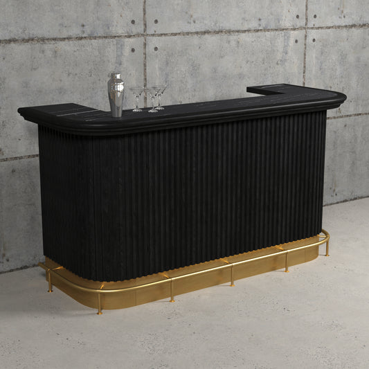 Prohibition 84" Cocktail Bar - Black