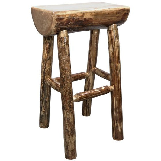 Glacier Country Collection Half Log Barstool
