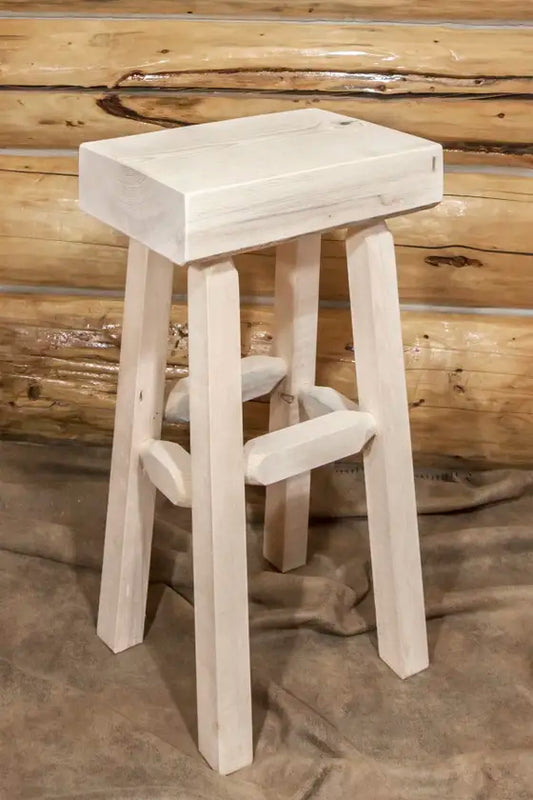 Homestead Collection Half Log Barstool