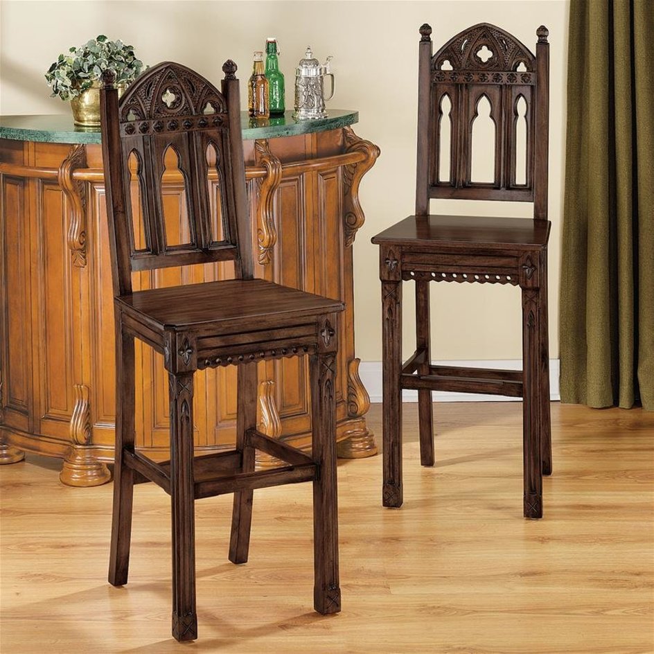 Sudbury Gothic Hardwood Bar Stool