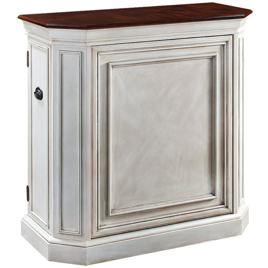 BAR CABINET WITH SPINDLE - ANTIQUE WHITE