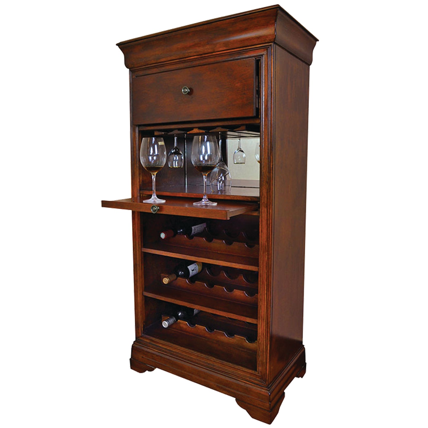 Bar Cabinet with Wine Rack - Chestnut