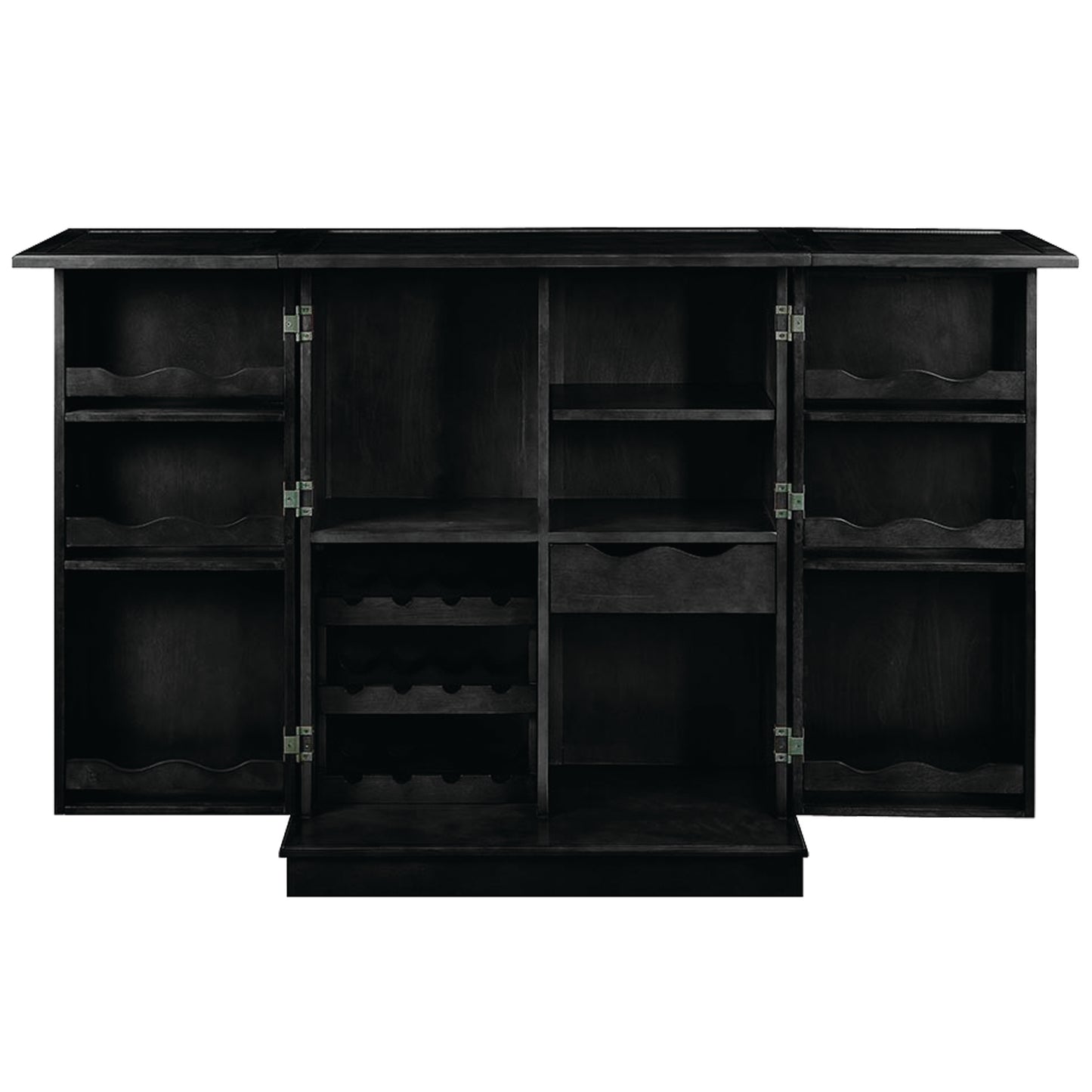 Portable Folding Bar Cabinet - Black