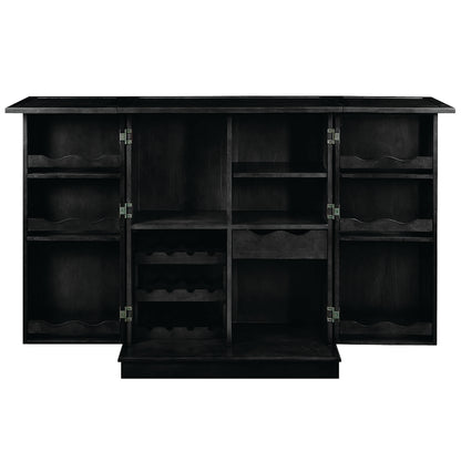 Portable Folding Bar Cabinet - Black