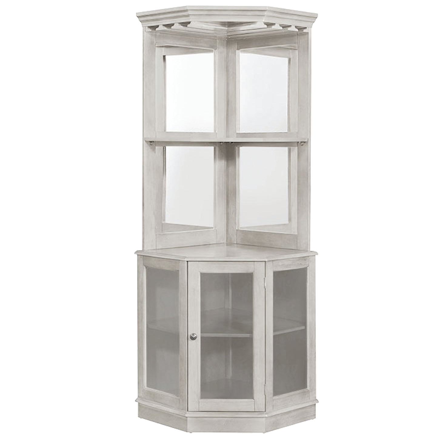 Corner Bar Cabinet - Antique White