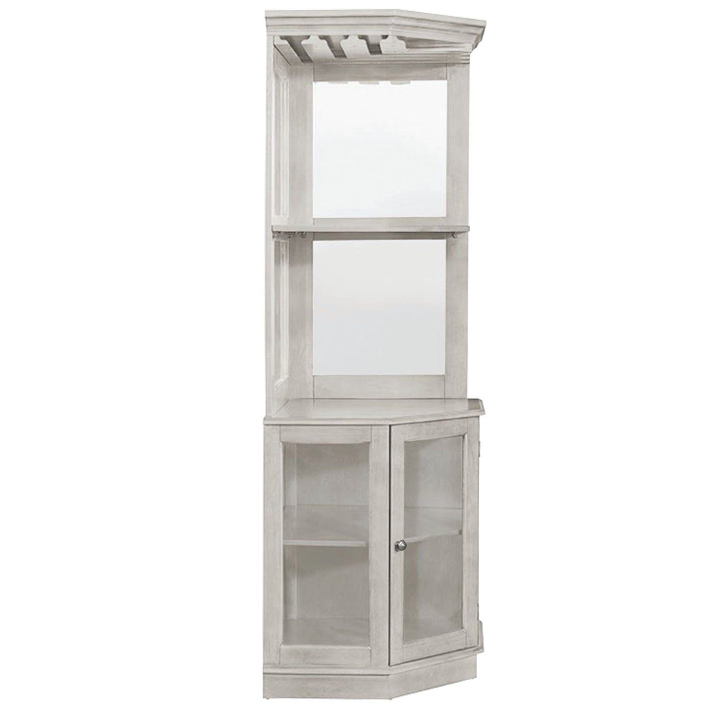 Corner Bar Cabinet - Antique White