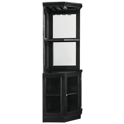 Corner Bar Cabinet - Black