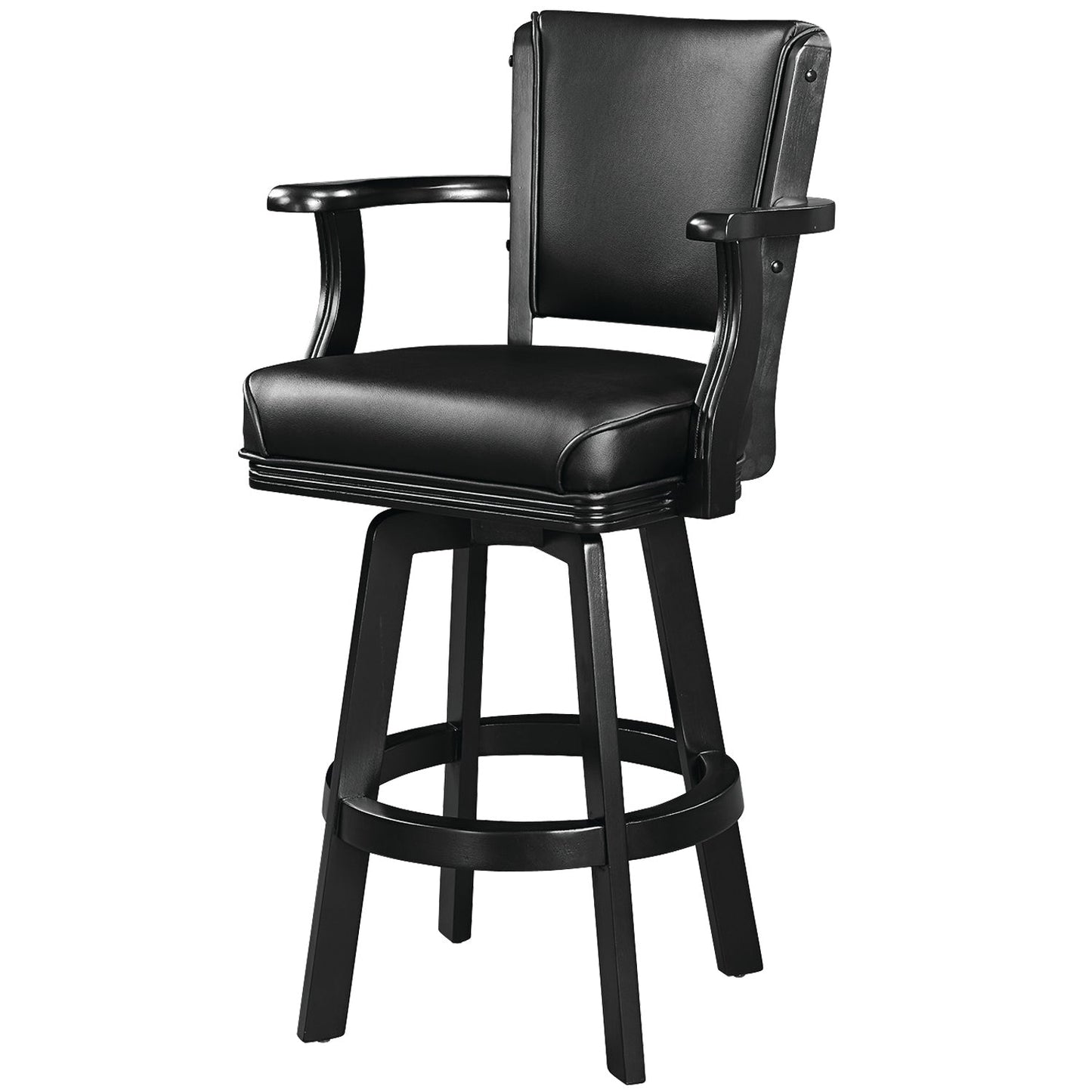 Swivel Barstool with Arms - Black