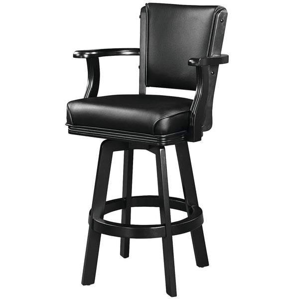 SWIVEL BARSTOOL WITH ARMS - BLACK