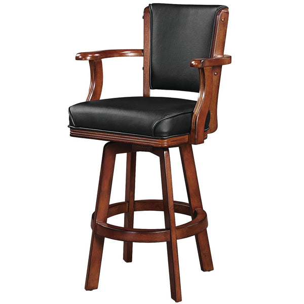 SWIVEL BARSTOOL WITH ARMS - CHESTNUT