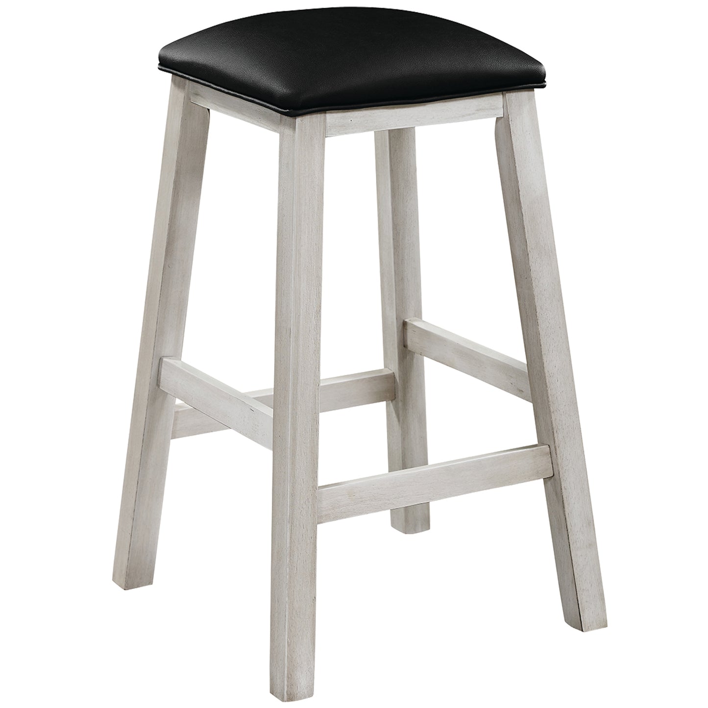 Square Backless Bar Stool - Antique White