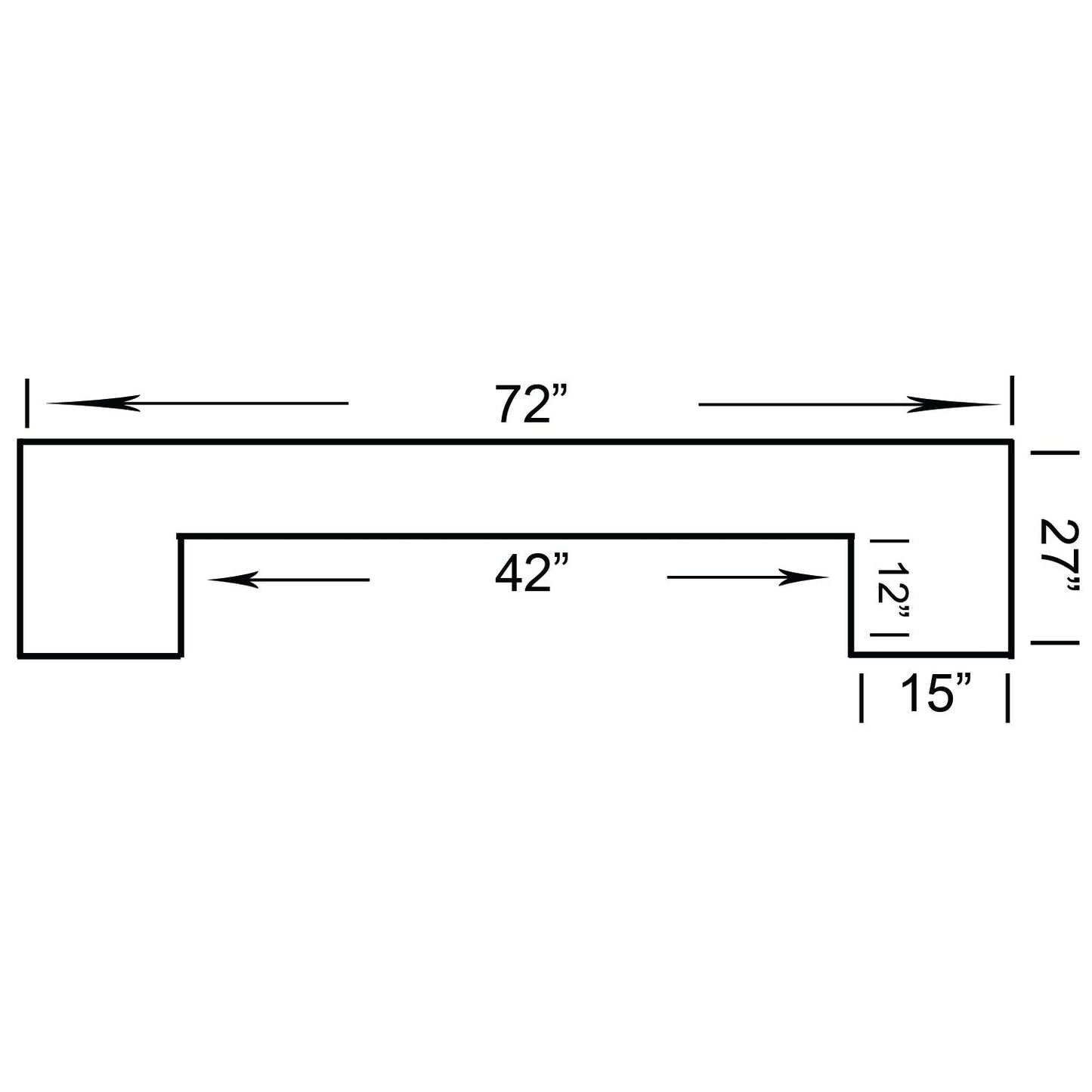 72" Dry Bar - Black