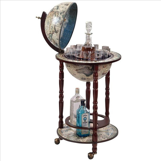 Sixteenth Century Crema Durata Replica Globe Bar Cart