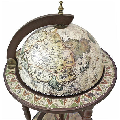 Sixteenth Century Crema Durata Replica Globe Bar Cart