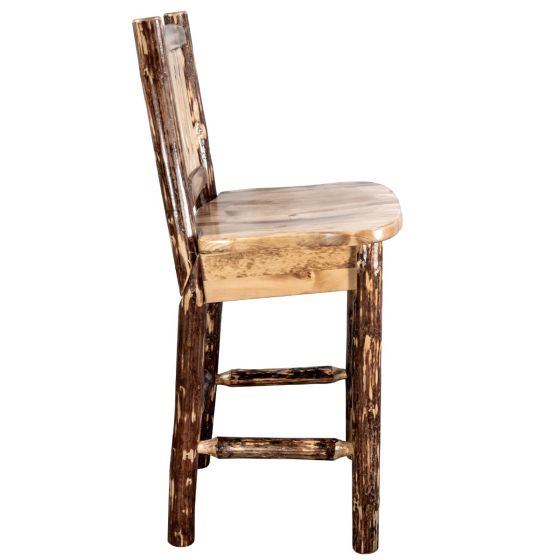 Glacier Country Collection Barstool with Back