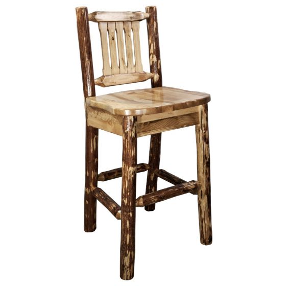 Glacier Country Collection Barstool with Back