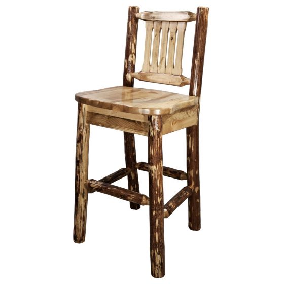 Glacier Country Collection Barstool with Back