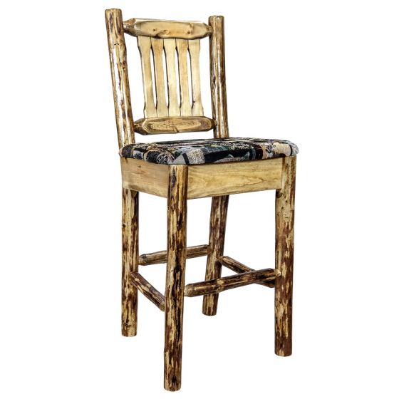 Glacier Country Collection Barstool with Back