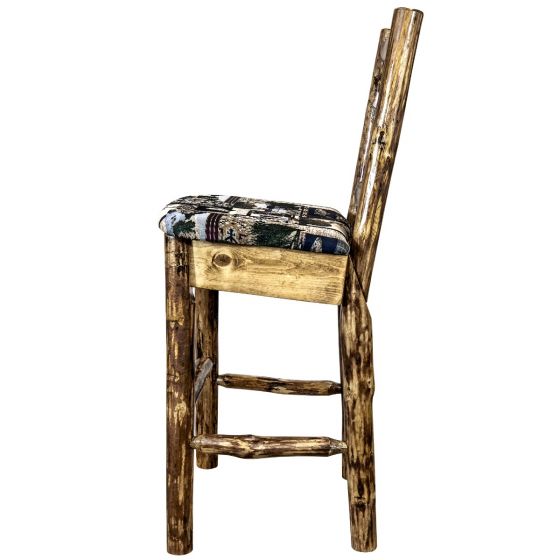 Glacier Country Collection Barstool with Back